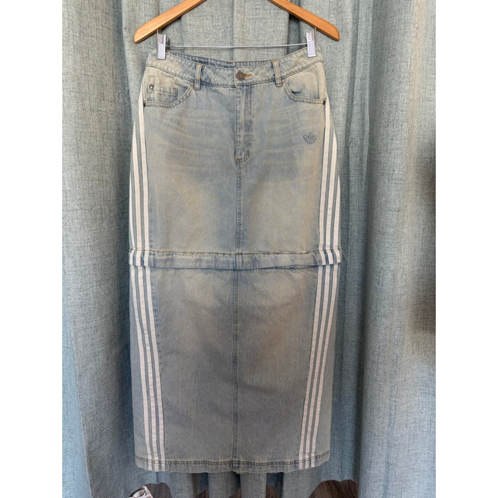 adidas Adilenium Season 3 skirt Sz 10 light wash - Picture 5 of 11